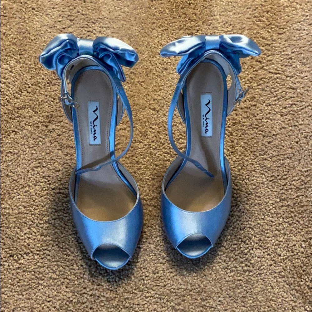 Nina light blue heels